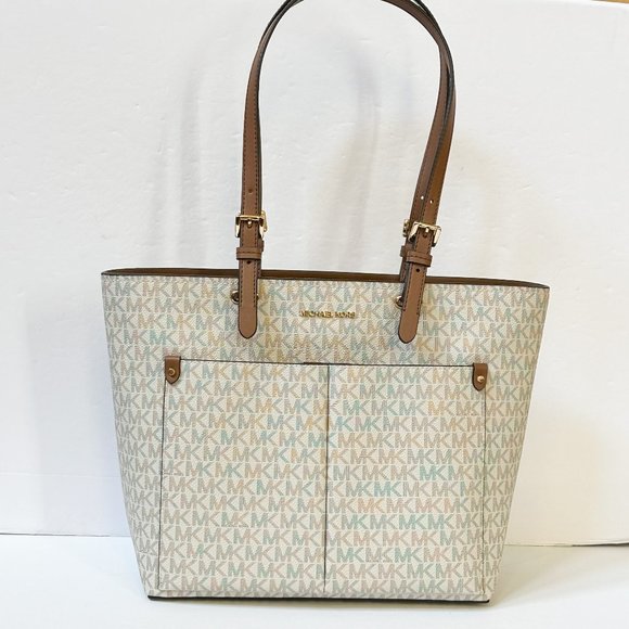 Michael Kors Jet Set Travel Front Double Pocket Shoulder Tote Bag